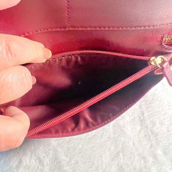 Coach Burgandy Croc Wallet - Picture 10 of 14